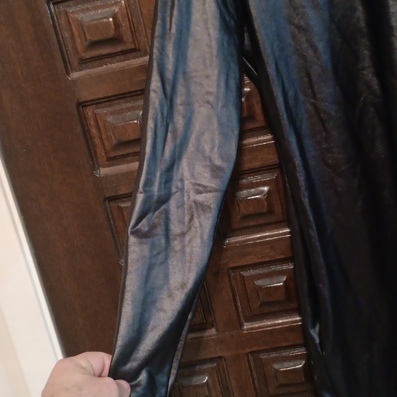 Fashion Nova Shiny Black Faux Leather Midi Dress - Picture 2 of 3